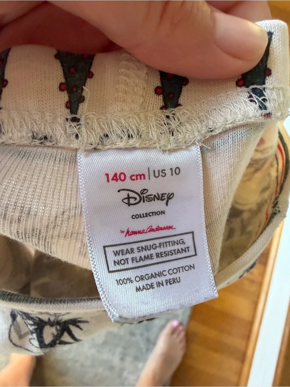 Hanna Andersson Nightmare Before Christmas PJ Long Sleeve Organic Cotton Sz 10